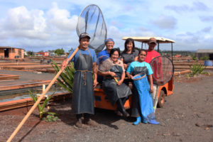 kodama koi farm team with pond net