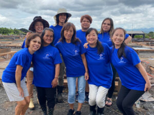 kodama koi farm team with pond net